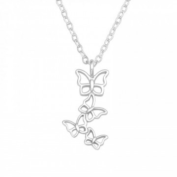 Ketting met vlinder hangertjes