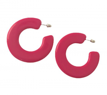 Knalroze oorringen retro