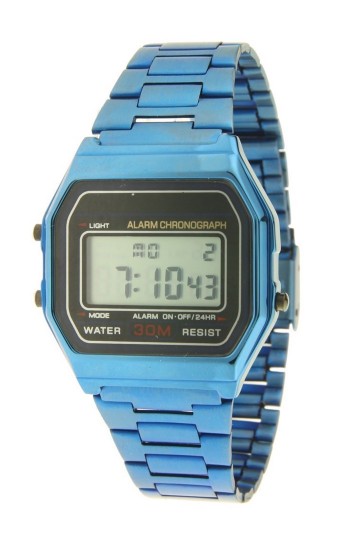 Kobalt kleurig horloge   ernest   old skool