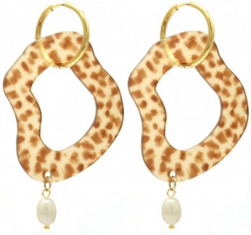 Luipaard print oorbellen stainless steel