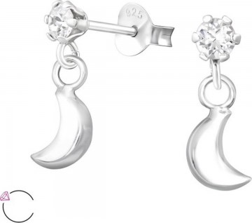 Maan oorbellen met swarovski kristal