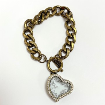 Memory locket armband   goudkleurig