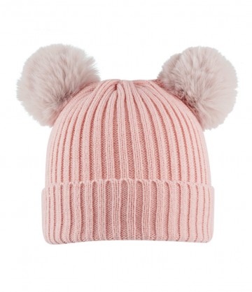 Muts met roze pompoms   schattig
