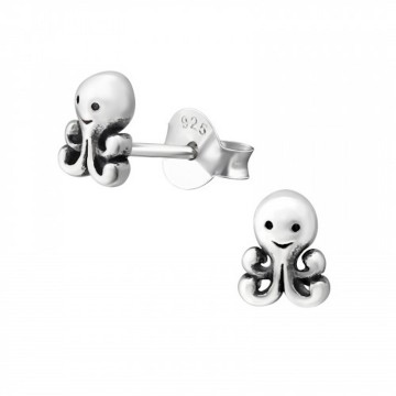 Octopus oorbellen   925 sterling zilver