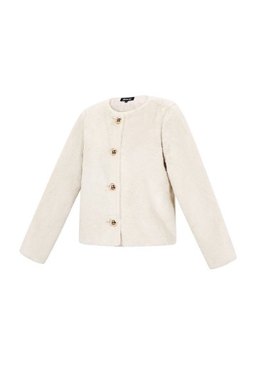 Off white jacket met goudkleurige knoopjes