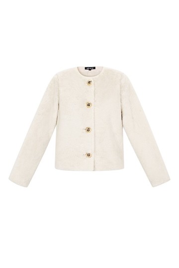 Off white jacket met nep bont