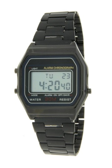 Old skool horloge   zwart