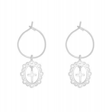 Oorbellen   kruis   gold plated