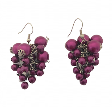 Oorbellen   paarse kraaltjes