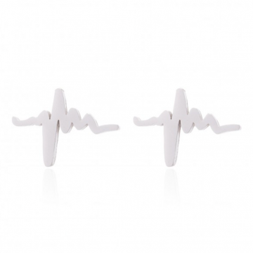 Oorbellen hartslag   stainless steel