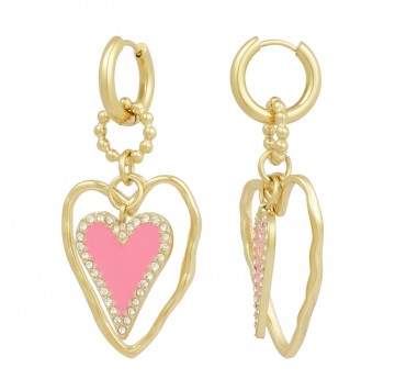 Oorbellen madhouse   roze goudkleurig