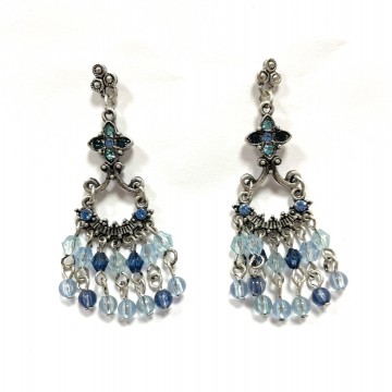 Oorhangers   blauwe kralen