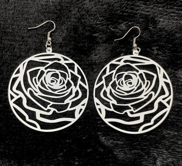 Oorhangers   bloemen   wit