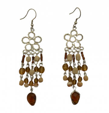 Oorhangers bloem en kraaljes