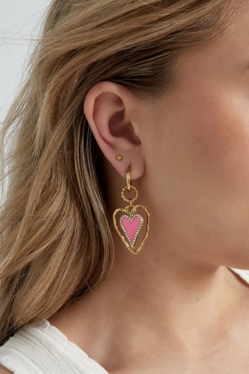 Oorhangers goudkleurig roze 0