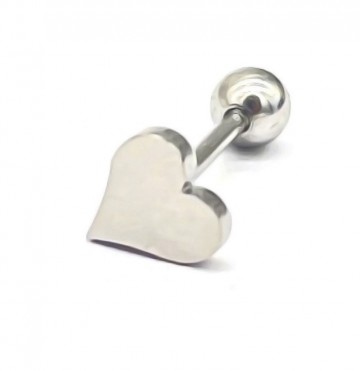 Oorpiercing hartje zilverkleurig