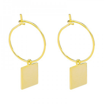 Oorringen   vierkante hangertjes