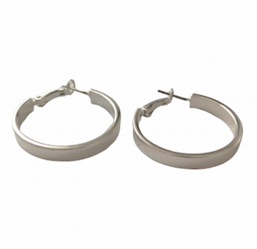 Oorringen   zilverkleurig   3 centimeter