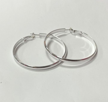 Oorringen   zilverkleurig   6 centimeter