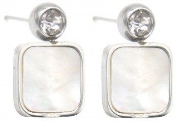 Parelmoer oorbellen vierkant