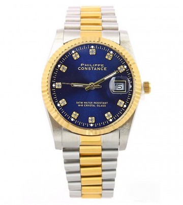 Philippe constance   large serrated   bi color   stones blue