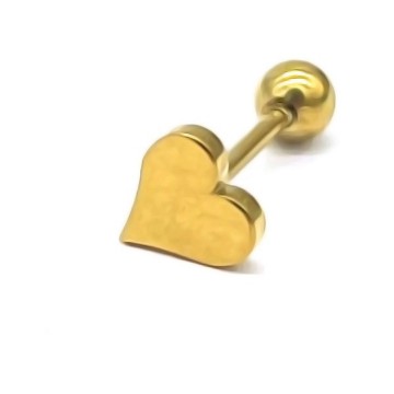 Piercing oor   goudkleurig hartje