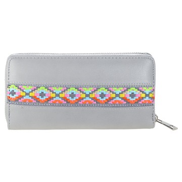 Portemonnee met aztec print   grijs