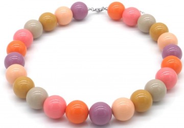 Prachtige kralen armband paars oranje beige grijs