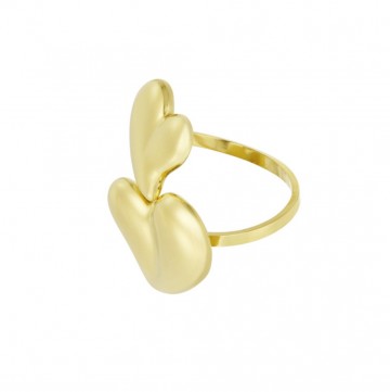 Ring hartjes   goudkleurig
