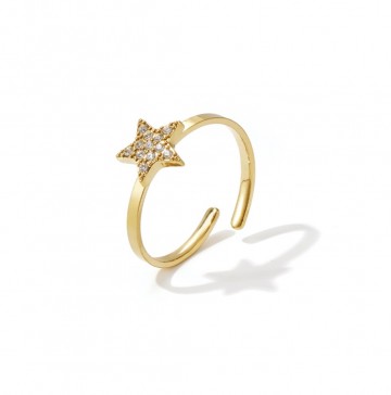 Ring met ster en zirkonia steentjes