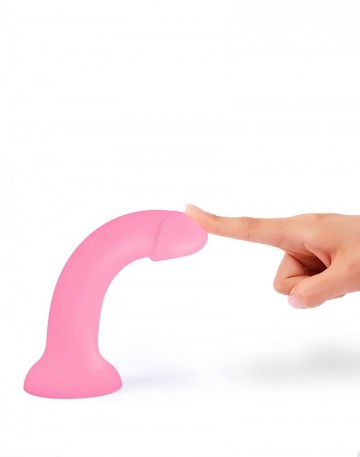 Roze glitter dildo 14 centimeter