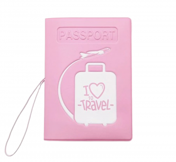 Roze paspoort hoes   i love travel
