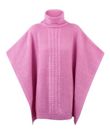 Roze poncho winter 2026 en 2027