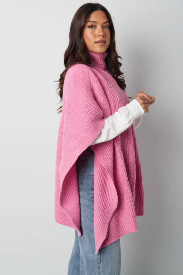 Roze poncho winter