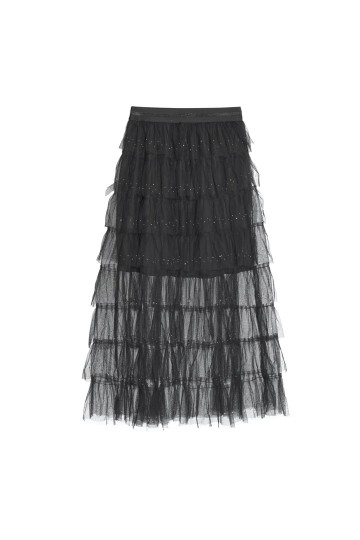 Ruffle skirt zwart