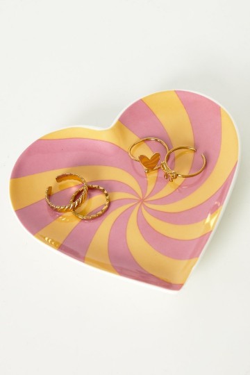 Sieraden bordje geel roze