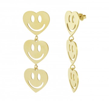 Smiley oorbellen   stainless steel
