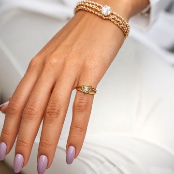 Stainless steel hartjes ring