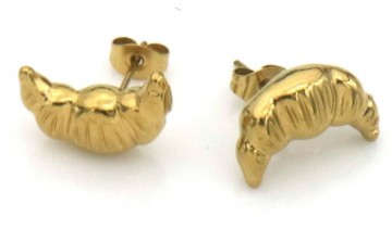 Stainless steel oorbellen   croissants