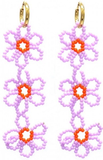 Stainless steel oorbellen met bloem hangertjes