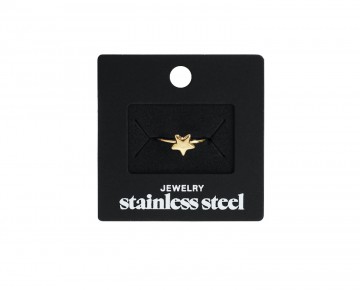 Stainless steel ring goudkleurig