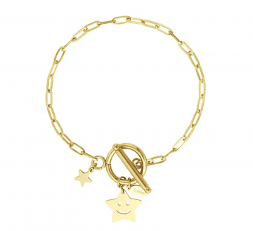 Ster armband   stainless steel   smiley