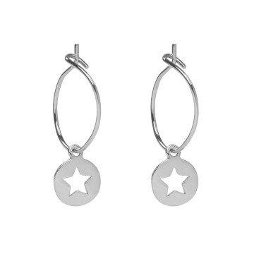 Ster oorbellen   gold plated   twinkle star   zilverkleurig