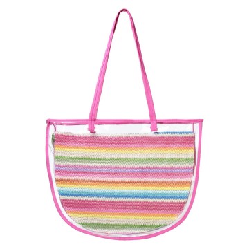 Shopper   kleurrijke zomer   roze multicolor   met ritssluiting