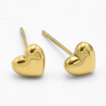 Stud oorbellen goudkleurig   stainless steel