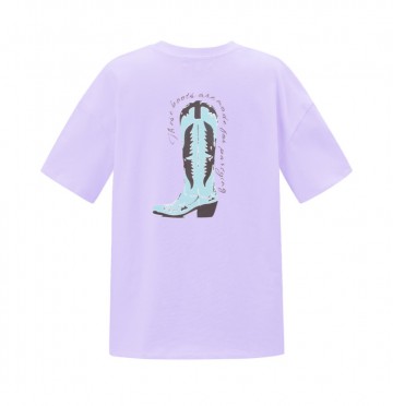 T shirt cowboy boot paars