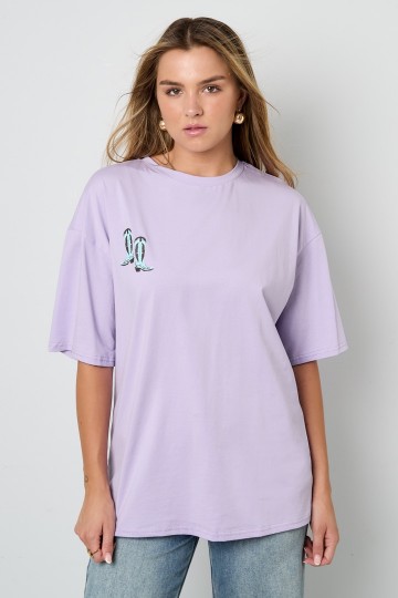 T shirt cowboy boots paars
