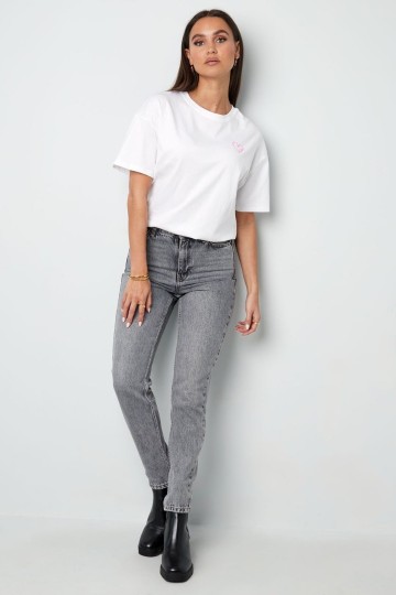 T shirt met roze letters