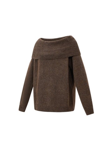 Trui bruin off shoulders