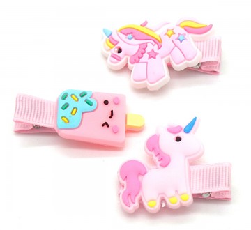 Unicorn haarspeldjes   set van 3 stuks   roze